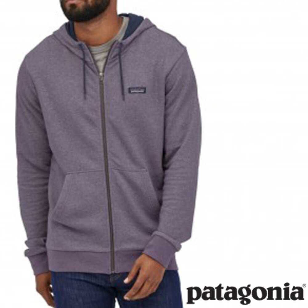 Like new! Patagonia P-6 Label Purple French Terry Hoody Jacket - sz. M